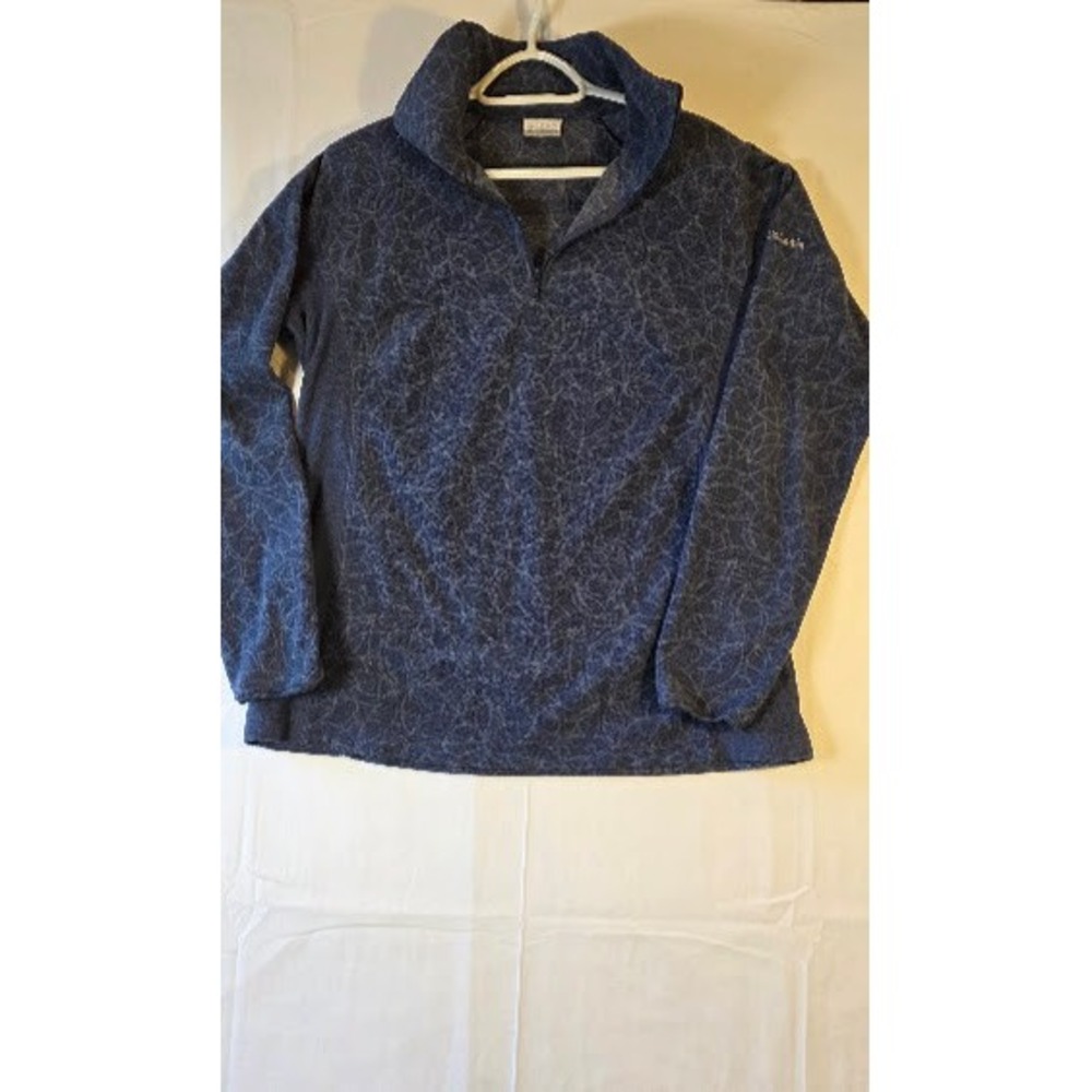 Columbia Womens XL Aqua Blue Fleece Quarter Zip Pullover Sweater Long Sleeve